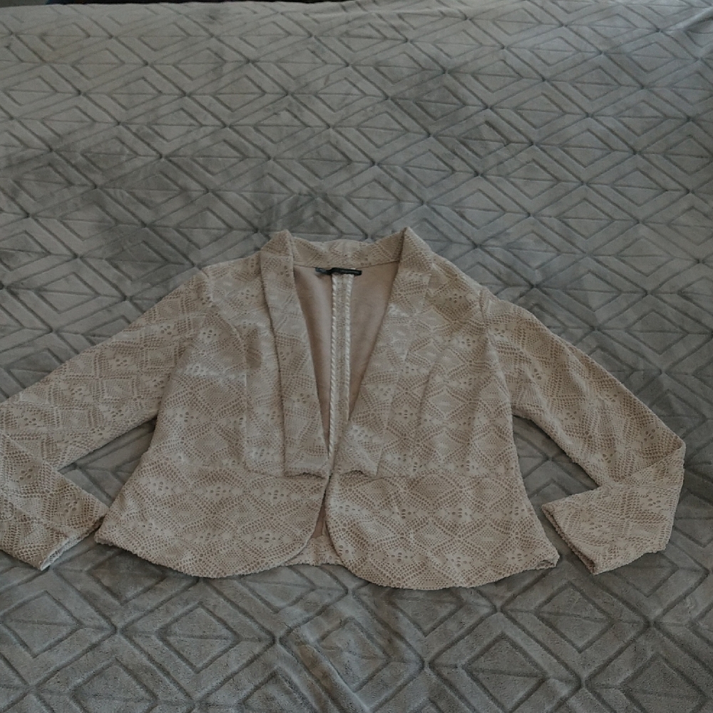 Maurices Cream Patterned Women's Blazer